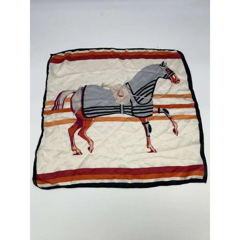 Equestrian Silk Scarf Square Preppy Old Money Heritage Horse English Country